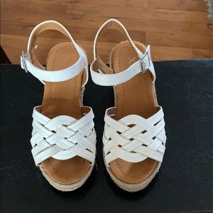 Girls white wedge Sandals